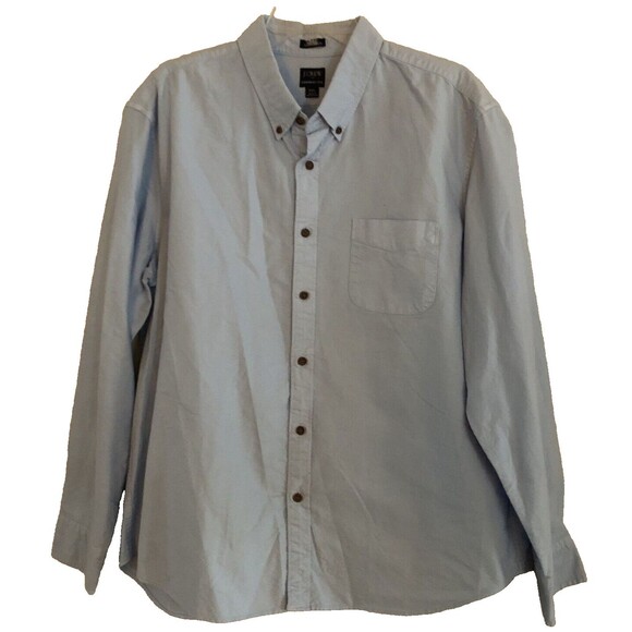 J. Crew Garment Dye Button Down Shirt Mens Size XXL Blue Slim Untucked Fit NEW - Picture 1 of 11